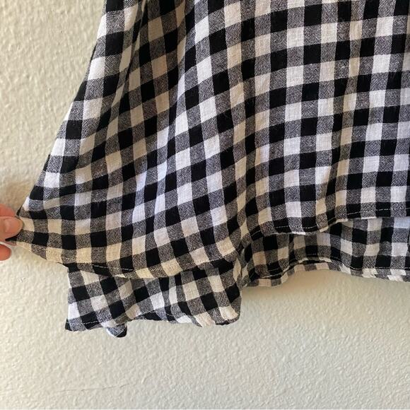Rails Black & White Gingham Plaid Front Tie Cutout Sleeveless Mini Dress Small - Picture 4 of 10
